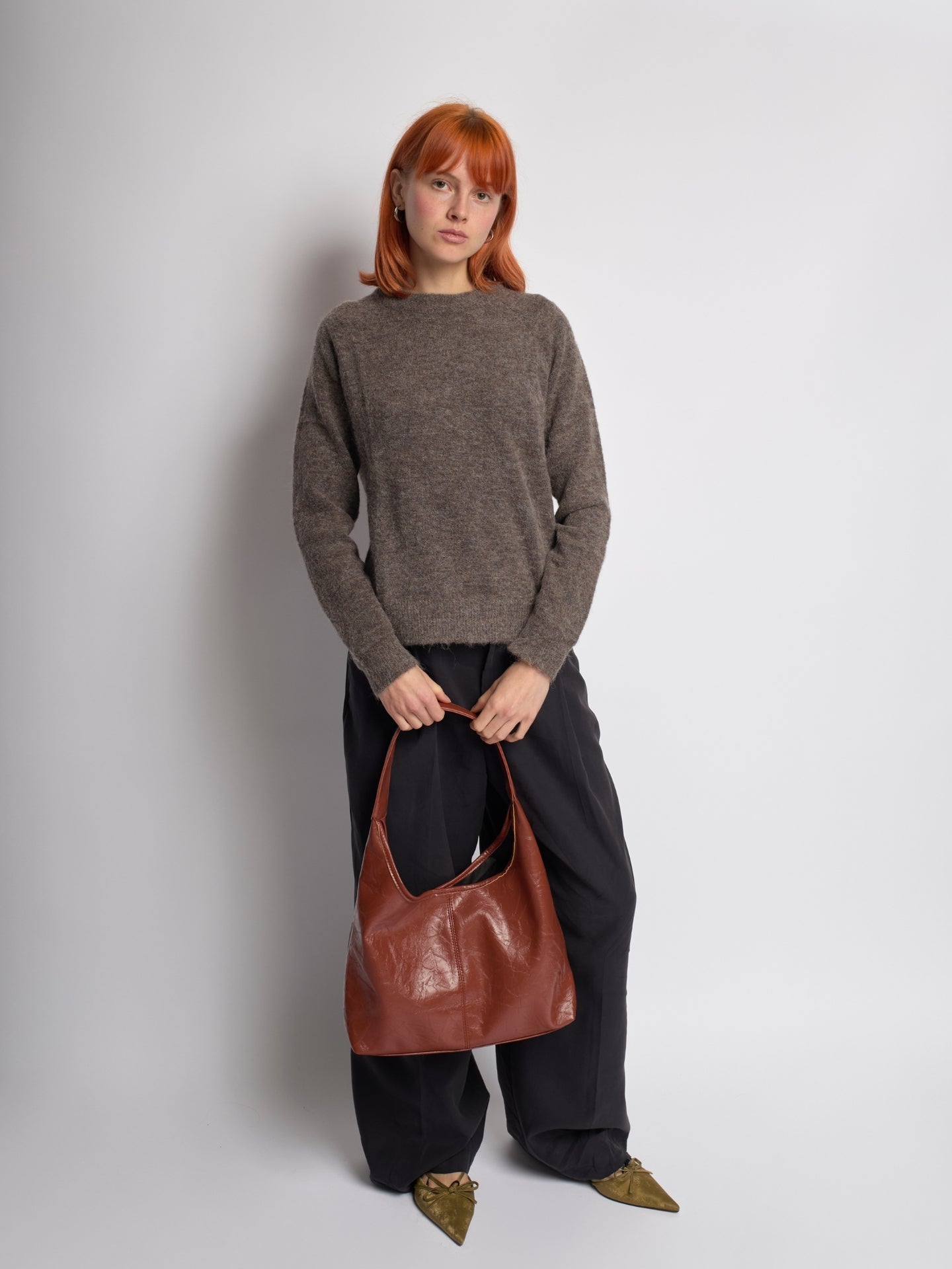 Scarlett Leather Tote Bag - Dark Brown