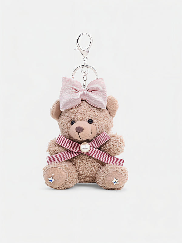 Pembe Fiyonklu Teddy Ayı Çanta Süsü