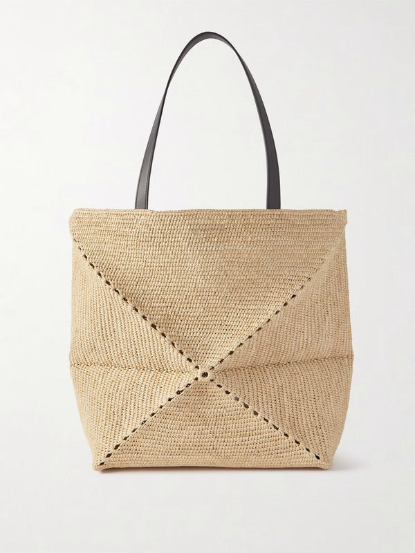 Puzzle Raffia Bag