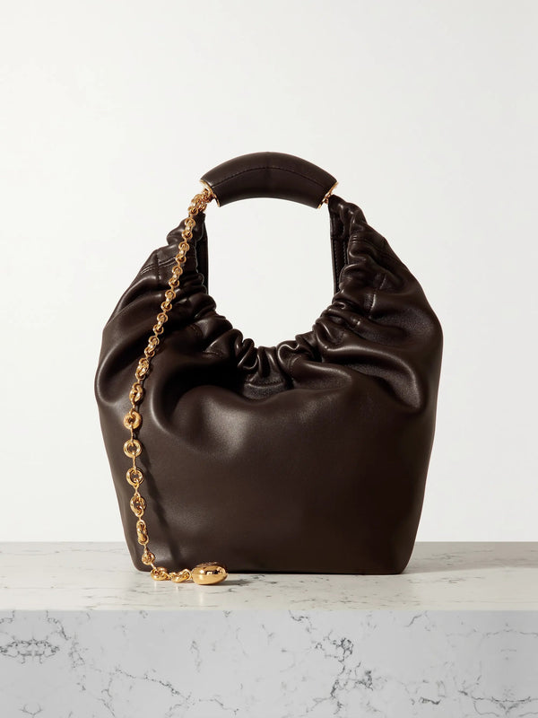 Chained Squeeze Bag Medium - Dark Brown