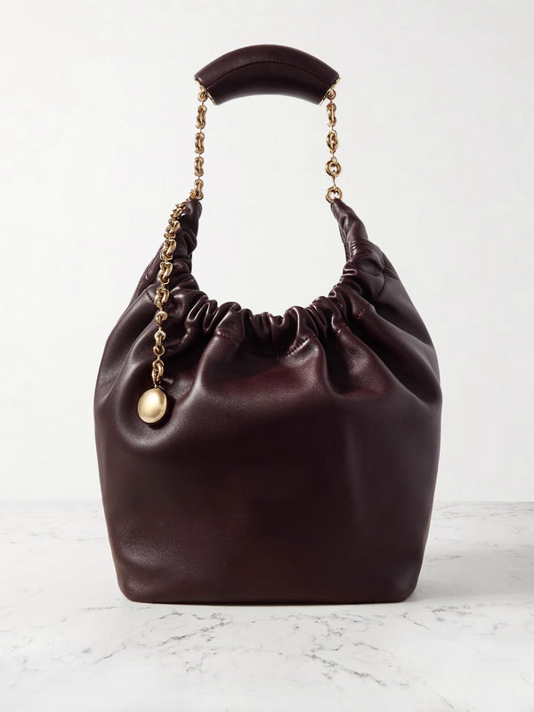 Chained Squeeze Bag Small - Burgundy